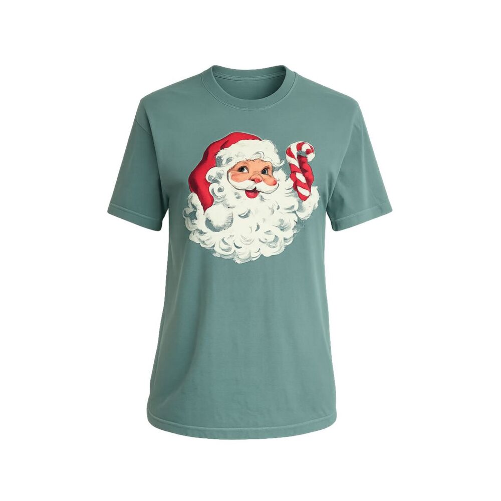 COMFORT COLORS VINTAGE INSPIRED SANTA T-SHIRT SZ. SMALL